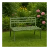 Panchina Verde per Esterno da Giardino in Acciaio 127x61x80 cm