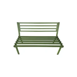 Panchina Verde per Esterno da Giardino in Acciaio 127x61x80 cm