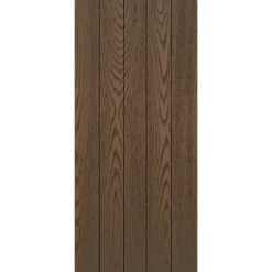Pannello per Porta Blindata Alluminio Noce Effetto Perlina 90x210 cm