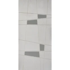 Pannello Trap per Porta Blindata Bianco Pantografato con Inserti Moderni