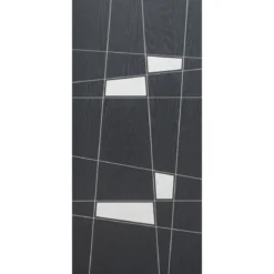 Pannello Trap per Porta Blindata Grigio Pantografato con Inserti Moderni