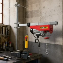 Paranco Elettrico Globex 200/400 kg 800 W con Cavo Acciaio Fine Corsa