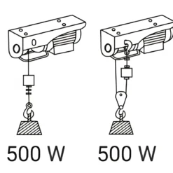 Paranco Elettrico 500W Portata 125/250kg a Fune Sollevamento 18m