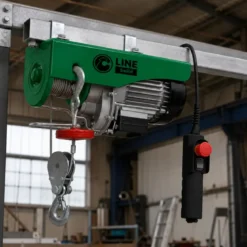 Paranco Elettrico 750W Portata 200/400kg a Fune Sollevamento 18m