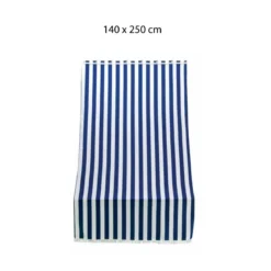 Parasole 140x250 Tenda a Righe Blu a Soffitto con Anelli per Terrazzo