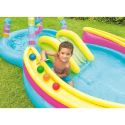 Parco Acquatico Colorato Palline Gonfiabile Piscina con Scivolo per Bimbi