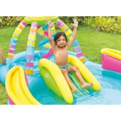 Parco Acquatico Colorato Palline Gonfiabile Piscina con Scivolo per Bimbi