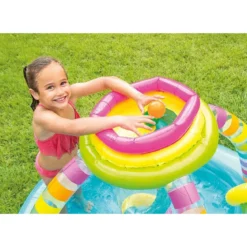 Parco Acquatico Colorato Palline Gonfiabile Piscina con Scivolo per Bimbi