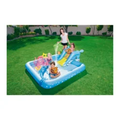 Parco Giochi Acquatico 239x206x86 Gioco Piscina Gonfiabile con Scivolo Bambini