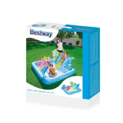 Parco Giochi Acquatico 239x206x86 Gioco Piscina Gonfiabile con Scivolo Bambini