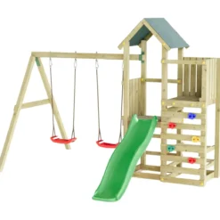 Parco Giochi Bimbi da Giardino in Legno Altalena Scivolo Picnic Tavolo
