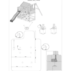 Parco Giochi Giardino in Legno per Bimbi con Altalena Scivolo Torretta