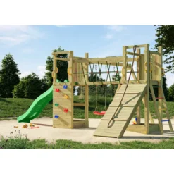 Parco Giochi Giardino per Bimbi Ponte Altalena Scivolo Arrampicata Legno