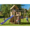 Parco Giochi in Legno con Altalena Scivolo Rampa con Corda Sabbiera 310x460x282 cm