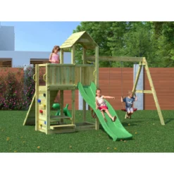 Parco Giochi in Legno per Bimbi da Giardino Altalena Scivolo Tavolino