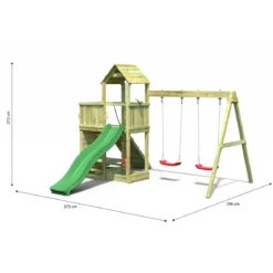 Parco Giochi in Legno per Bimbi da Giardino Altalena Scivolo Tavolino