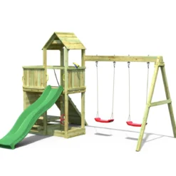 Parco Giochi in Legno per Bimbi da Giardino Altalena Scivolo Tavolino