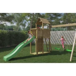 Parco Giochi in Legno per Bimbi da Giardino Altalena Scivolo Arrampicata
