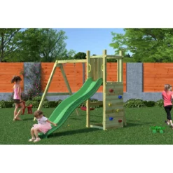 Parco Giochi Torretta per Bimbi da Giardino in Legno Scivolo Altalena