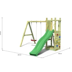 Parco Giochi Torretta per Bimbi da Giardino in Legno Scivolo Altalena