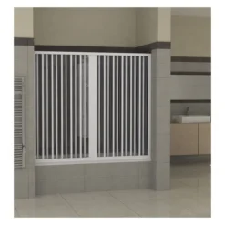 Parete Box Doccia Vasca da Bagno in PVC Nicchia a Soffietto Sopravasca un Lato