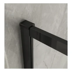 Parete Doccia Walk In Fissa 120 140 Box 8mm Profili Neri | BricoShop24