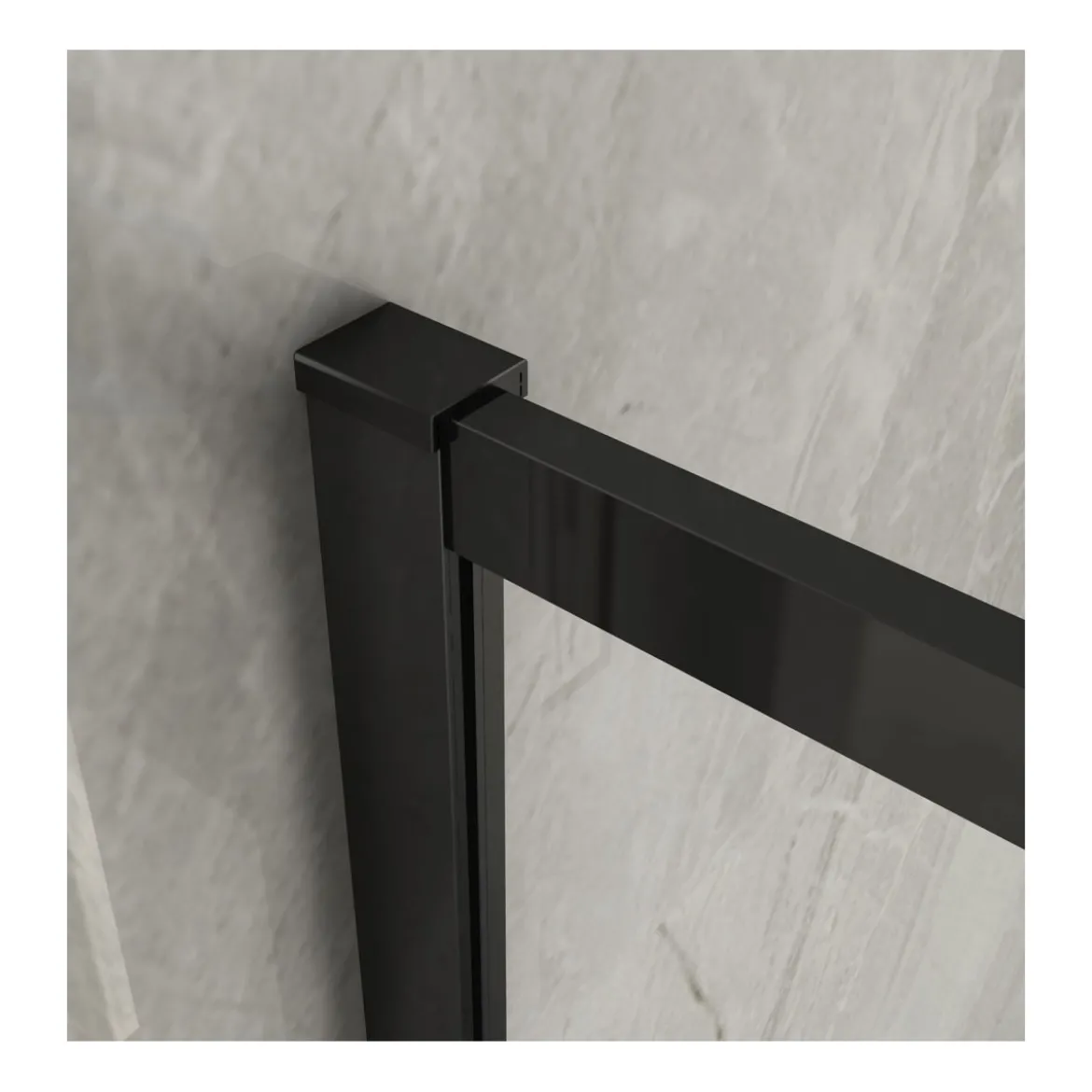 Parete Doccia Walk In Fissa 120 140 Box 8mm Profili Neri | BricoShop24