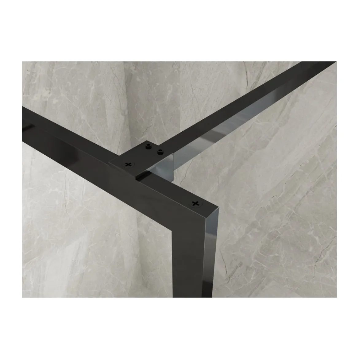 Parete Doccia Walk In Fissa 120 140 Box 8mm Profili Neri | BricoShop24