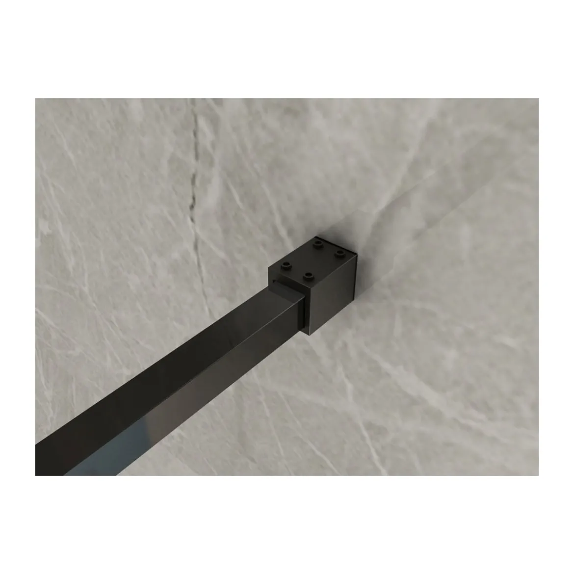 Parete Doccia Walk In Fissa 120 140 Box 8mm Profili Neri | BricoShop24