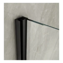 Parete Doccia Walk In Scorrevole 100 120 140 160 180 Box 8mm Profili Neri