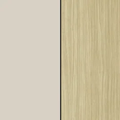 Parete Soggiorno Attrezzata Porta TV Vetrina Libreria Beige Rovere