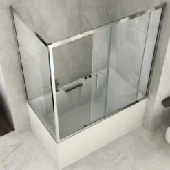 Parete Sopravasca 2 lato 6 mm Scorrevole in Cristallo Box Vasca da Bagno Doccia