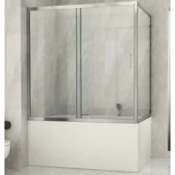 Parete Sopravasca 2 lato 6 mm Scorrevole in Cristallo Box Vasca da Bagno Doccia