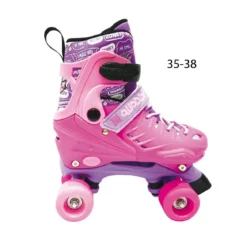 Pattini a 4 Rotelle per Bambina 35-38 Roller Stivaletto Regolabili Quad Freno