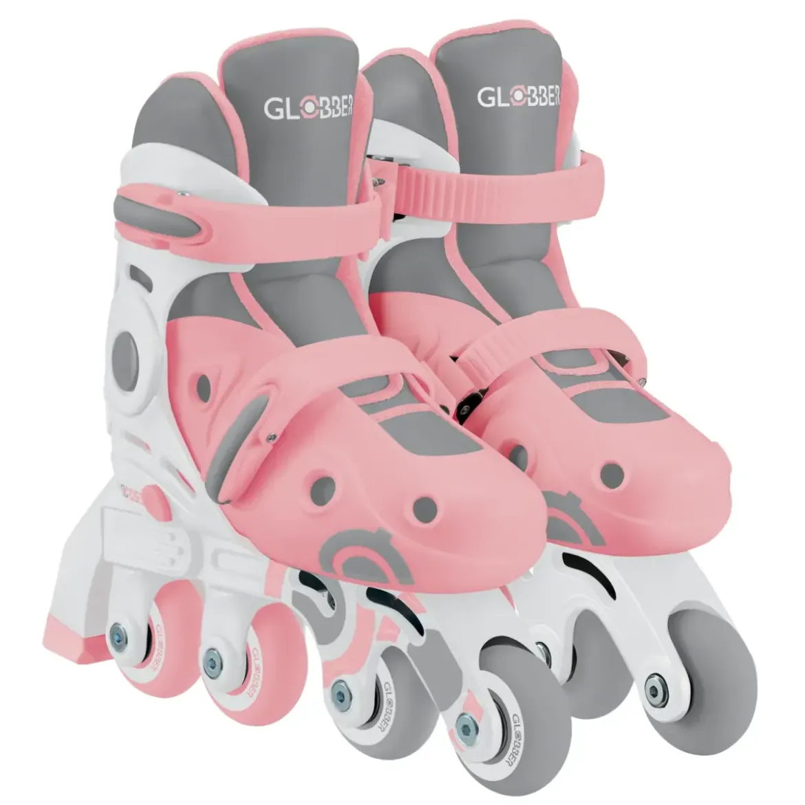 Pattini Bambini Regolabili 2 in 1 Rosa Taglia 30-33 Inline e Learning