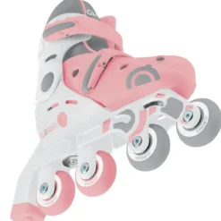 Pattini Bambini Regolabili 2 in 1 Rosa Taglia 30-33 Inline e Learning