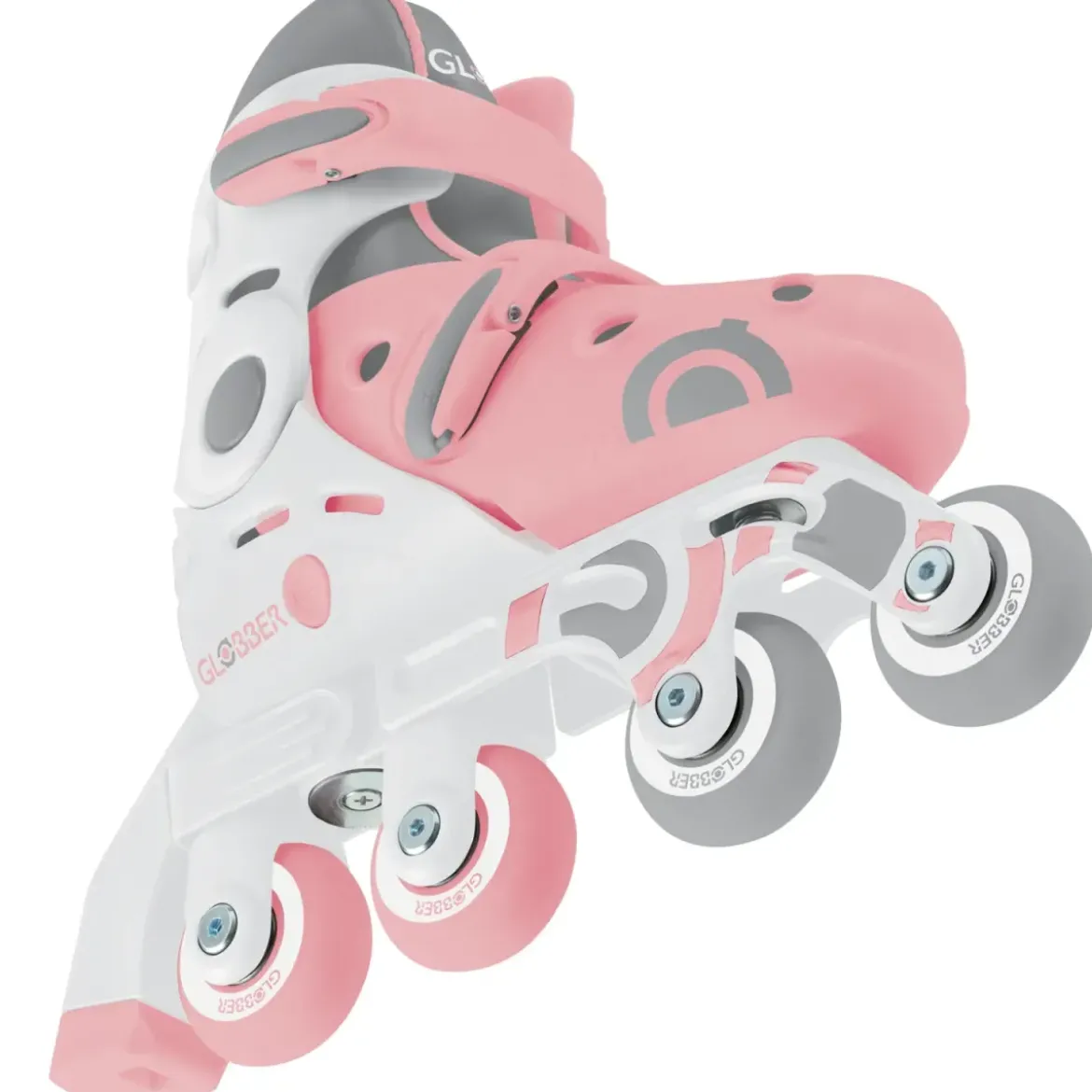 Pattini Bambini Regolabili 2 in 1 Rosa Taglia 30-33 Inline e Learning