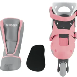 Pattini Bambini Regolabili 2 in 1 Rosa Taglia 30-33 Inline e Learning