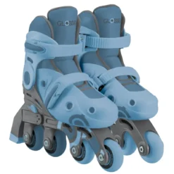 Pattini Bambini Regolabili 2 in 1 Celeste Taglia 30-33 Inline Learning