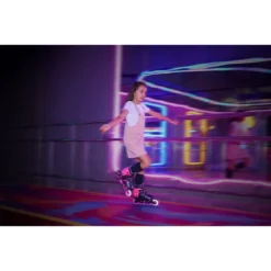 Pattini in Linea per Bambini Taglia 34-37 LED Freno Posteriore Rosa