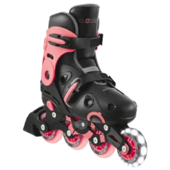 Pattini in Linea per Bambini Taglia 34-37 LED Freno Posteriore Rosa