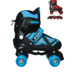 Pattini per Bambini 2 in 1 Regolabili 31-34 in Linea 4 Rotelle