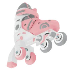 Pattini per Bambini 2 in 1 Regolabili Taglia 26–29 Rosa Pastello
