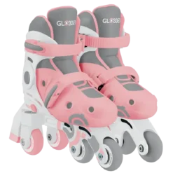 Pattini per Bambini 2 in 1 Regolabili Taglia 26–29 Rosa Pastello