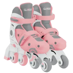 Pattini per Bambini 2 in 1 Regolabili Taglia 26–29 Rosa Pastello