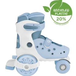 Pattini per Bambini 4 Ruote Regolabili Blu Cenere Taglia 26-29