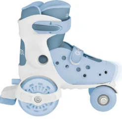 Pattini per Bambini 4 Ruote Regolabili Blu Cenere Taglia 26-29