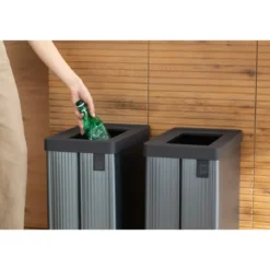 Pattumiera Keter 54L Blu Perlato Differenziata Materiale Riciclato