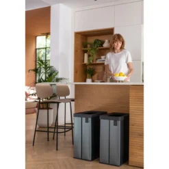 Pattumiera Keter 54L Blu Perlato Differenziata Materiale Riciclato