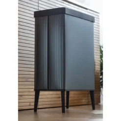 Pattumiera Keter 54L Blu Perlato Apertura Push per Cucina con Gambe
